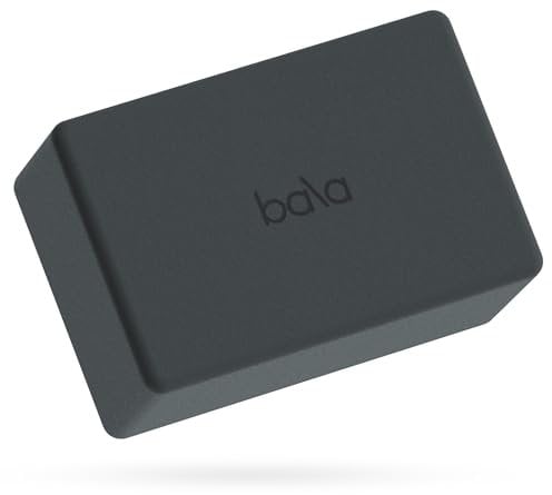 Bala Yoga-Block für Training, Baustein (Anthrazit) – Weicher, dichter Schaumstoff, Yoga-Zubehör für Dehnen und Übung – Yoga-Ausrüstung für Heimtraining – Yoga-Block Essentials für Damen und Herren