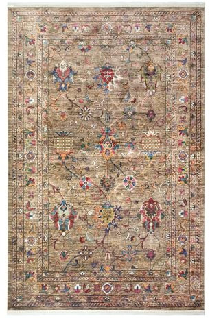 Artistry Home Tappeto per soggiorno, antiscivolo, lavabile in lavatrice, per camera da letto, tappeti shaggy grandi e piccole dimensioni (120 cm x 180 cm), tappeto beige