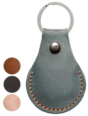 LEDERTRAUM Airtag Anhänger ECHT-Leder in türkis, Schlüsselanhänger aus Leder, Airtags Hülle kompatibel mit Apple, Schlüsselanhänger (türkis)