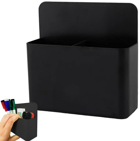 Portalápices magnético | Organizador de caja para lápices, soporte para bolígrafos de nevera con imanes fuertes, soporte para marcadores de borrado en para taquilla de tablero de refrigerador
