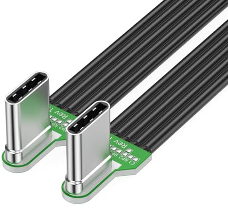 Lerpwige Câble USB C plat en silicone avec connecteurs à angle droit pour vidéo 4K pour espace restreint Cordon de charge divers appareils