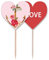 Acquerello Rosa Ancora Fiore Stuzzicadenti Bandiera Amore Cuore Etichetta Cupcake Pick