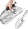 Sand Scoop for Metal Detecting, Heavy Duty Metal Detector Beach Finds Scoop, Stainless Steel Metal Detecting Tool Digging Shovel Fast Sifting Stainless Steel Shovel