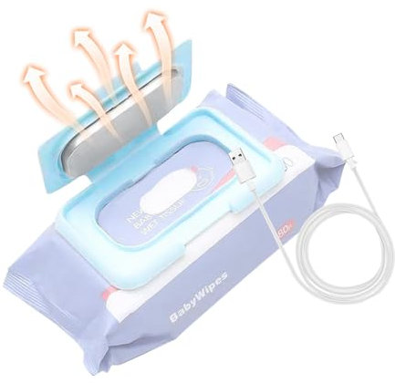 Wischtuchwärmer, Schnelle Erwärmung von 4–5 Tüchern, USB-betrieben, ABS-Material Zum Windelwechseln bei Kaltem Wetter, Blau (BLUE)