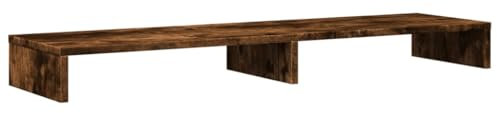 vidaXL Support de moniteur chêne fumé 100x27x10 cm bois d'ingénierie, support de moniteur pour bureau, étagère de moniteur, support de moniteur d'ordinateur