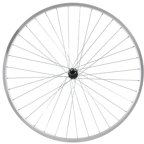 Hiland 28 x 1.75 Alloy Bike Rim Suit for 1.75 to 2.215 Inch Wide Tire and Rim Brake, Front & Back MTB Wheelset with 7 Speed Freewheel, Bolt On Axle, Bicycle Accessories for Adult Bikes