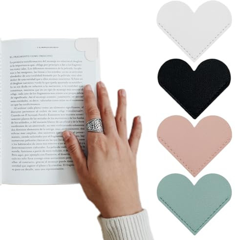 4 Stück lesen zubehör, buch zubehör, lesezeichen, lesezeichen Leder, Leder Herz Lesezeichen, Ecke Seite Buch Marks, niedliche Lesezeichen Buch Zubehör für das Lesen Liebhaber