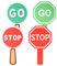 4stk Stop-and-Go-Schild mit Griff, Rotes Licht Grünes Lichtschild Doppelseitiges Handgehaltenes Stop-and-Go-Schild für Kinder Die Verkehrssicherheit Im Klassenzimmer Lehren