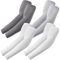 fuinloth 4 Pares Mangas de Brazo para Hombres y Mujeres, Deporte Compresión Protección Solar 2 Blanco+Gris Oscuro+Gris Claro