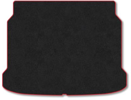 Mazda 3 (2019+) [Hatchback] Carpet Boot Mat | Red Edge Trim Tailored Fit Boot Liner Full Coverage Protection Accessories Easy Clean Anti Slip Made in the UK