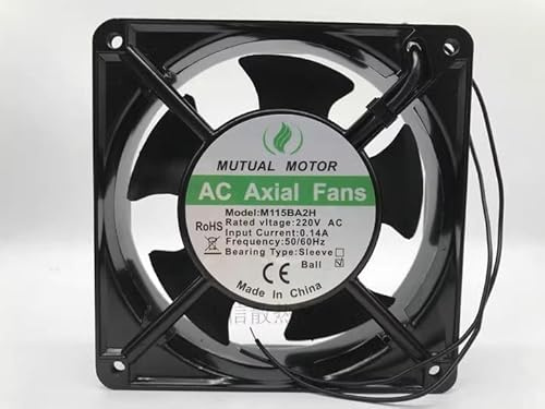 120MM PC fan， M115BA2H 220V 0.14A 12038 2-wire metal fan