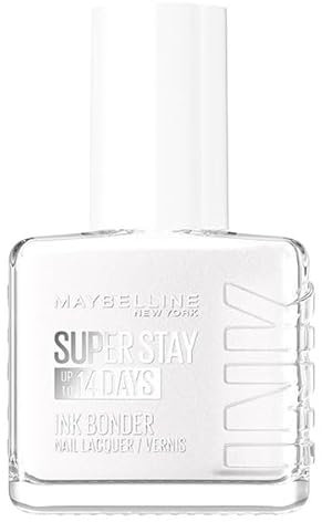 Maybelline New York - Vernis à Ongles Coloré Longue Tenue - Couleurs Intenses et Pigmentées - Renforce les Ongles Abîmés - Superstay Ink Bonder - Teinte : Blanc Nacre 77-12 ml