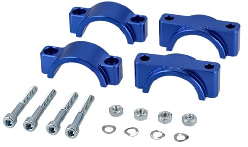 Set: CNC Klemmstücke für Schutzblech mit Schrauben, Blau eloxiert - für Simson S50, S51, S70, SR50, SR85