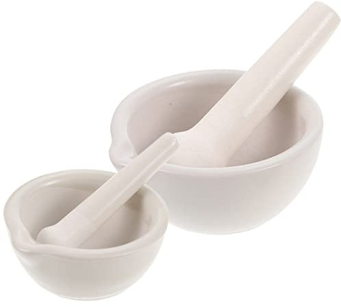 Alipis Juego de Morteros de Cerámica 2 Pcs Tazón para Moler Especias y Café Duradero Diseño Ergonómico para Cocina y Recipiente para Triturar y Pastillas