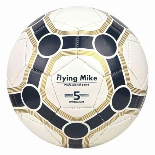 Captain Mike Fußball Größe 5 – Weiß – Robuster Trainings- & Spielball für Kinder & Erwachsene – Für Halle & Rasen – 32-Panel Konstruktion