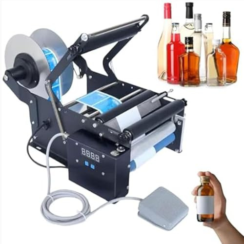 Etichettatrice elettrica per bottiglie, applicatore semiautomatico per diametro di 15-100 mm, velocità 30 pezzi/min, ideale per cosmetici, alimenti, bevande e altro ancora