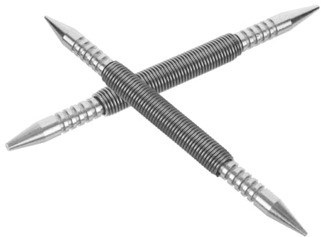 2 Stück Hammerloser Federnagel Stanzer aus Kohlenstoffstahl, Silber | Präzise Positionierung, Kompakt und Leicht zu Tragen, Multifunktional für Glas, Holz und Metall