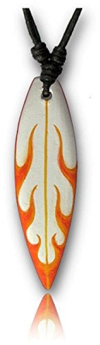 Chic-Net® Holzkette Surferkette Wellen blau orange Chic-Net® Holzkette Sonoholz Baumwolle verstellbar