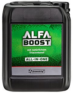 Growsartig ALFA Boost All-IN-ONE Pflanzen-Booster mit Triacontanol 10 Liter. Für Blüte, Wachstum und Bewurzelung. Steigert den Ertrag. Biozertifiziert.