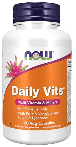 NOW Foods Supplements, Daily Vits™ with Fruit & Veggie Blend, Lutein and Lycopene, 120 Veg Capsules