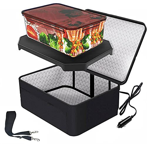 Horno portátil de 12 V, calentador de alimentos para coche, lonchera eléctrica grande, recalentamiento personal de microondas y alimentos crudos para cocinar en coche, camión, viajes, camping,