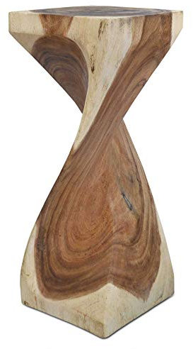 Thaiboo Beistelltisch Blumenständer Säule Hocker Nachttisch Blumensäule Dekoelement Akazienholz gewachst aussergewöhliches Design (13409 - Höhe 70cm)