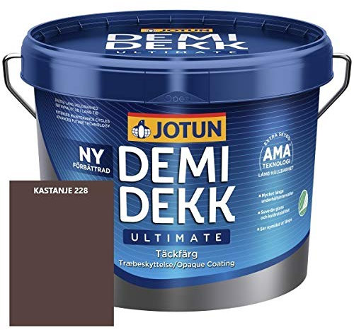 JOTUN DEMIDEKK ULTIMATE Täckfärg Holz-Farbe | Wetterschutz | Holzschutz | Absolute Premium-Qualität | 0,75 Liter KASTANJE 228