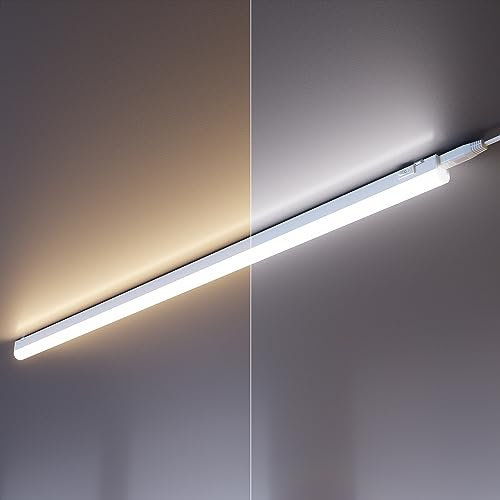 ledscom.de 2er Set LED Unterbau-Leuchten Rigel, je 87,3cm, mit Schalter, Farbtemperatur einstellbar /, 19,85W, je 1122lm