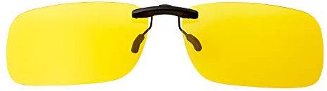Ultra Rectangular Clip On Glasses Night Driving Glasses Men's and Women's Polarised Sunglasses Anti Glare Amber Lens UV400 Polarized Sunglasses Yellow Tinted Glasses Anti Glare Cycling Golf Sailing