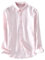 Icegrey Camicia Uomo Camicie di Lino a Maniche Lunghe Camicie da Spiaggia Rosa 50 (3XL EU)