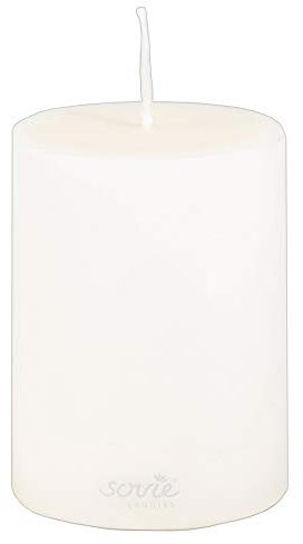 Mank Stumpenkerze Creme, Ø 70 x 100 mm - Brenndauer ca. 52 Stunden