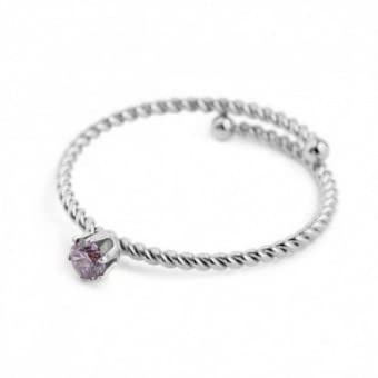 MARLU Gioielli Ring mit Kristall Violett 18AN116P-S