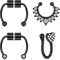 AceFun Fake Nose Ring gefälschter Septum Faux Nasenring Septum Hufeisenförmiger falscher Nasen schwarzer Clip auf Nasenringen für Damen und Herren