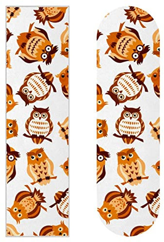 Skateboard-Griptape mit Cartoon-Eulen-Motiv, Schleifpapier, Longboard-Aufkleber, Scooter, Deck, Sandpapier, 2 Stück