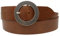 AnnaMatoni Damen Leder Gürtel Vollleder Runde Schließe in Rindleder 4cm breit ECHT LEDER (110, braun)