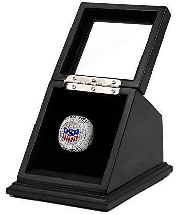 CHEZ MONETT Championship Ring Vitrine Big Ring Aufbewahrungsbox (Matt Black, 1 Slot)