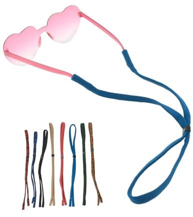 Auptiz 8 Stück Brillenarmband, Einstellbar Brillenband, Sportbrillenarmband für Sportbrillen, Sonnenbrillen und Lesebrillen,Geeignet für Männer und Frauen
