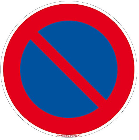 Panneau de Signalisation PVC 1 mm. Panneau Interdiction. Panneau Parking, Panneau d'information PVC. Taille au choi - Diamètre 200 mm - Stationnement interdit picto -