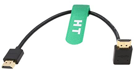 HangTon HDMI 4K 60p UHD Kabel für BMPCC 4K ZCAM E2 Sony A7IV F55 Canon C300 GH5S Nikon Z9 Kamera Ronin RS2 Teradek ATOMOS Ninja V Monitor Typ A HDMI 2.0 Up Angle 25cm