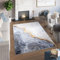 TAPISO Toscana Teppich Bedruckter Teppich Grau Gold Weiß Marmor Waschbar rutschfest Wohnzimmer Schlafzimmer Büro Modern Design 160 x 230 cm