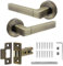 Decoranddecor Lumina Internal Square Door Handles Lever On 54mm Rose - Aluminium Antique Brass Latch Kit