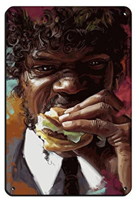 Motiv: Jules Winnfield Samuel L Jackson Pulp Fiction Poster Retro Poster Metall Blechschild Chic Art Retro Eisen Malerei Bar Menschen Höhle Cafe Familie Garage Poster Wanddekoration 20 x 30 cm