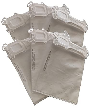 Filterline Lot de 6 sacs fabriqués en Italie pour aspirateurs compatibles avec Vorwerk Folletto VK 135 136 135SC VK135 VK136 FP135 FP136 FP135