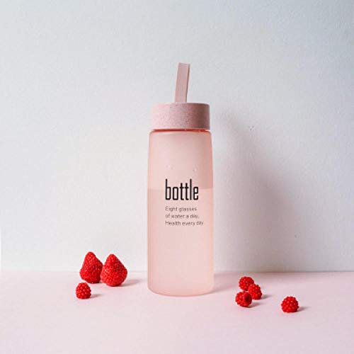 Botella de agua sin BPA de plástico para deportes a prueba de fugas beber mi botella portátil a la moda botellas de viaje para amantes, color: rosa (color: rosa)