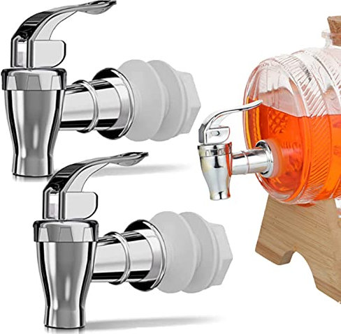 JOAOXOK Spigot for Beverage Dispenser,2 Pack Beverage Dispenser Replacement Beverage Faucets Silver Faucets for 2 Gallon, 3 Gallon and 5 Gallon Buckets (Silver)