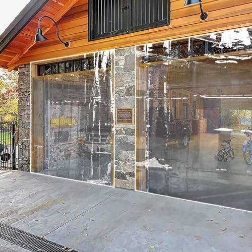 1.7m x 2.7m PIPRE Outdoor Clear Tarp Curtain, With Eyelets PVC Heavy Duty Waterproof Tarpaulin Panel, Weather Resistant Partition Curtain For Pergola, Porch, Gazebo, Garden