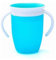 Bicchiere in Silicone per Bambini da 240 Ml con Chiusura a 360 Gradi, Doppi Manici, Colore Brillante per Viaggi a Casa (BLUE)