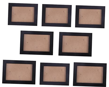 DECHOUS Set Mit 8 Schwarzen Fotorahmen Aus Holzimitat Foto-wanddekoration Einfach Zu Montieren Stabil Für