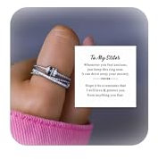 choice of all To My Daughter/Sister/Wife/Mom Fidget Ring Daughter Gift from Mom Anxiety Ring for Women Teen Girls Trendy Stuff Valentines Mothers Day Birthday Jewelry Gifts