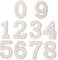 DIYEAH White Pearl Number Patch 1 Set Pearl Letter Patches T-Shirt Backpack Iron on Rhinestone Stickers Hot Diamond Picture Embroidered